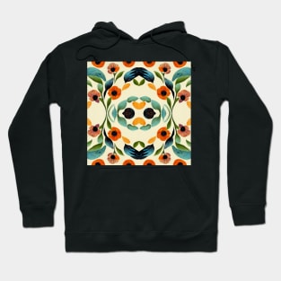 Seamless pattern of summer colored flowers and leaves Hoodie